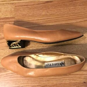 Vintage Gold Lion Heeled Pink Block Heels